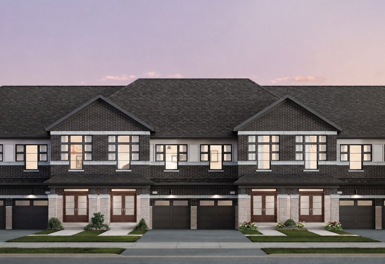 Artist concept of Vellore Trails Classic street townhomes
