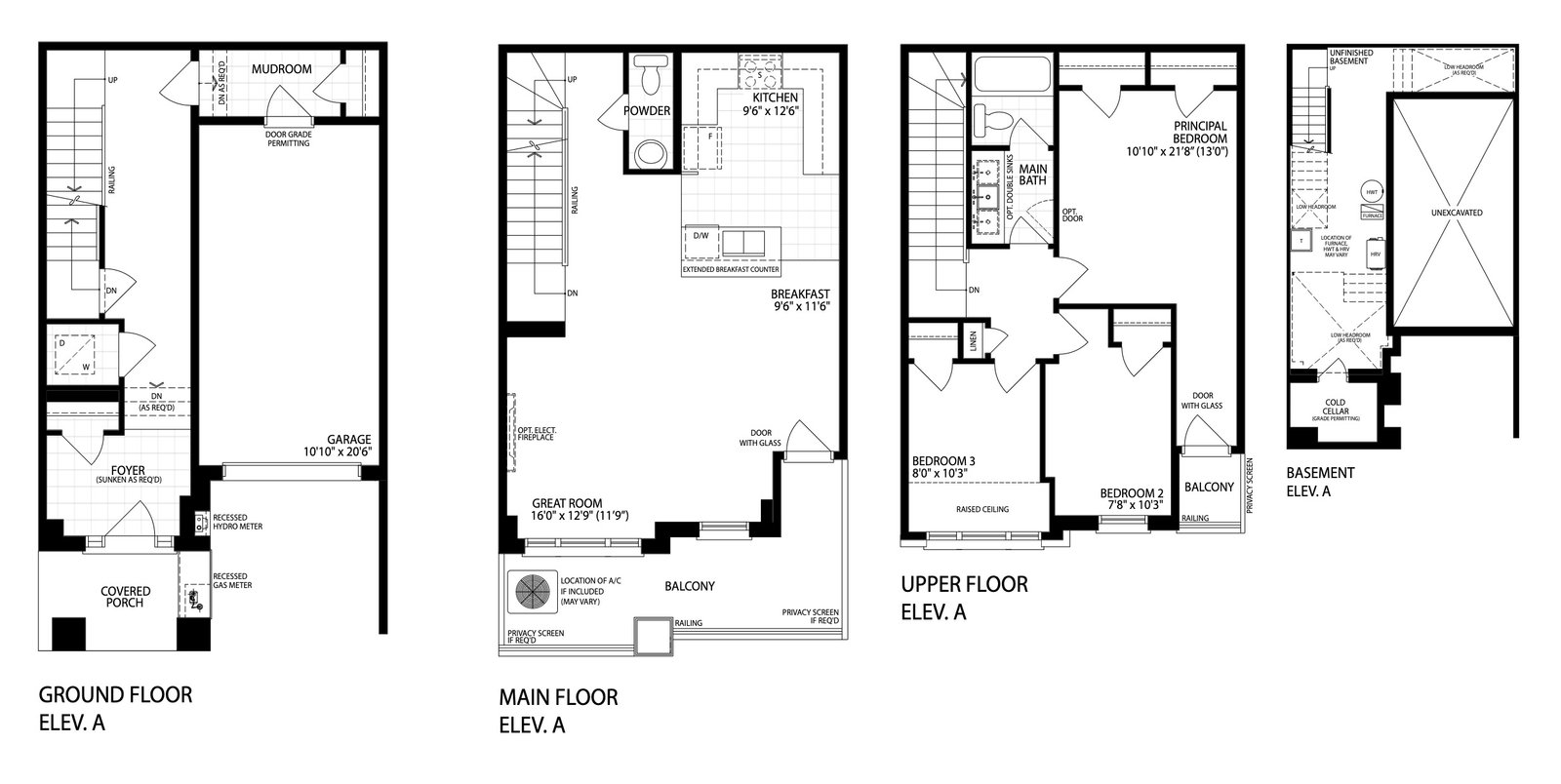 The Starling Urban townhome floor plan preview